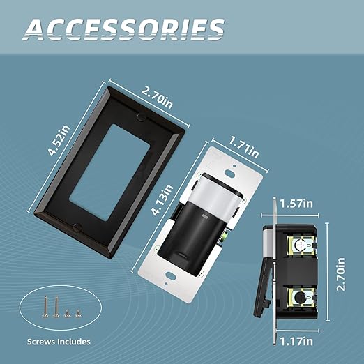 ECOELER Black PIR Motion Sensor Light Switch, Occupancy Motion Detector Switch with Sensitivity & Delay Adjustable, Neutral Wire Required, Single Pole, for Hallway, Bathroom, Storage Room, 4 Pack