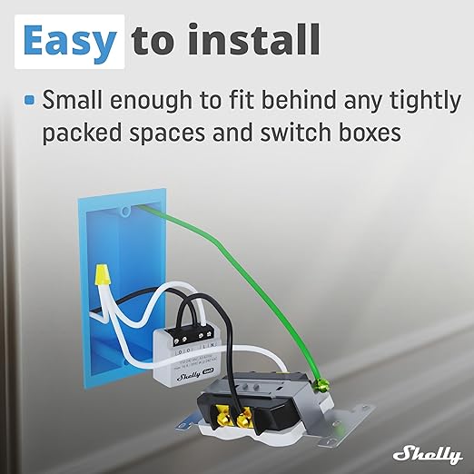 Shelly PM Mini Gen3 | WiFi Smart Power Meter 1 Channel 16 A | Home Automation | Bluetooth Gateway | Compatible with Alexa & Google Home | iOS Android App | No Hub Required | Smart Schedules