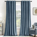MIULEE Velvet Curtains 52x96 inches 2 Panels Stone Blue Blackout Curtains | by MIULEE