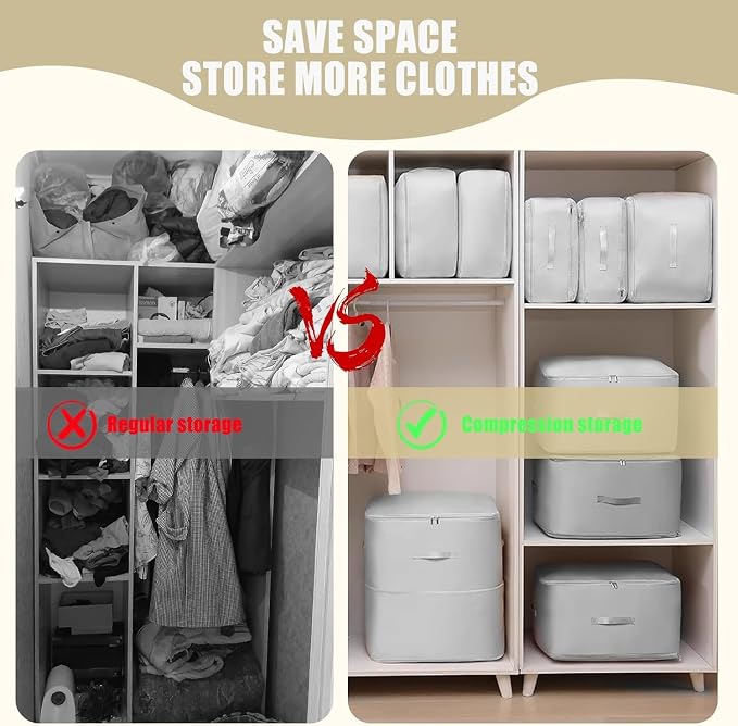 Comforter Storage Bag, Bedding & Blanket Self Compression Storage Organizer | - Image 5