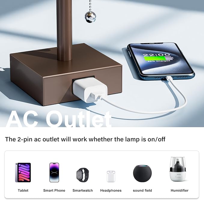 Bedside Lamp for Bedroom Set of 2 - Image 3