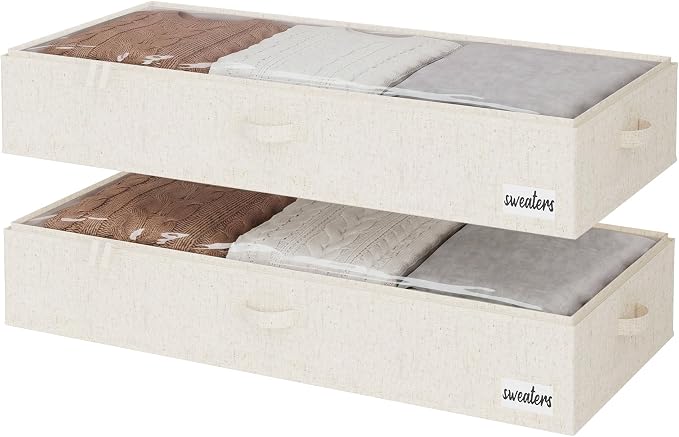 StorageWorks 7 Inch Low Profile Under Bed Storage Containers by StorageWorks