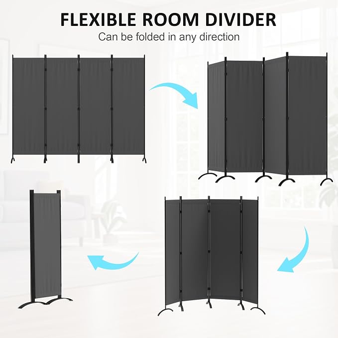 Room Divider 4 Panel Folding Screen Portable Wall - Image 2