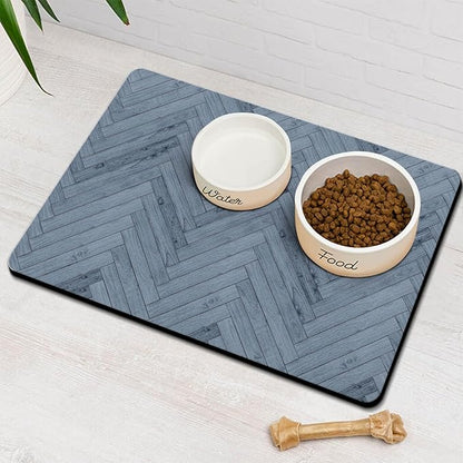 Dog Food Mats for Floors Absorbent, Pet Cat Food Mat - Quick Dry Dog Bowl Mats for Food and Water, Eco-Friendly Boho Pet Supplies