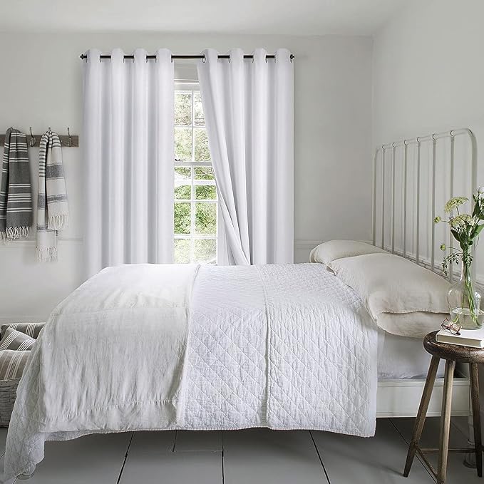 Diraysid 100% Blackout Curtains White Linen Curtains - Image 3