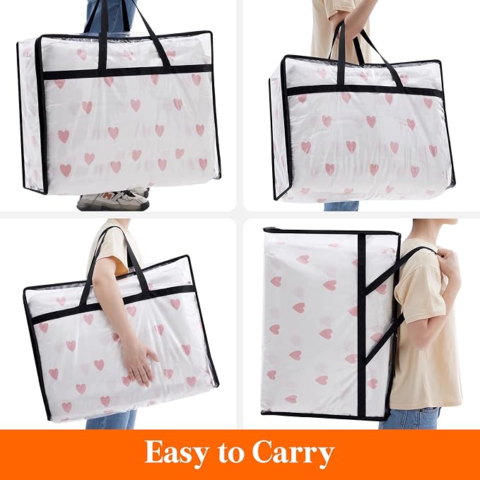 Lifewit 2 Pack Clear Clothes Storage Bags, 95L Plastic Blanket Storage Bag - Image 6
