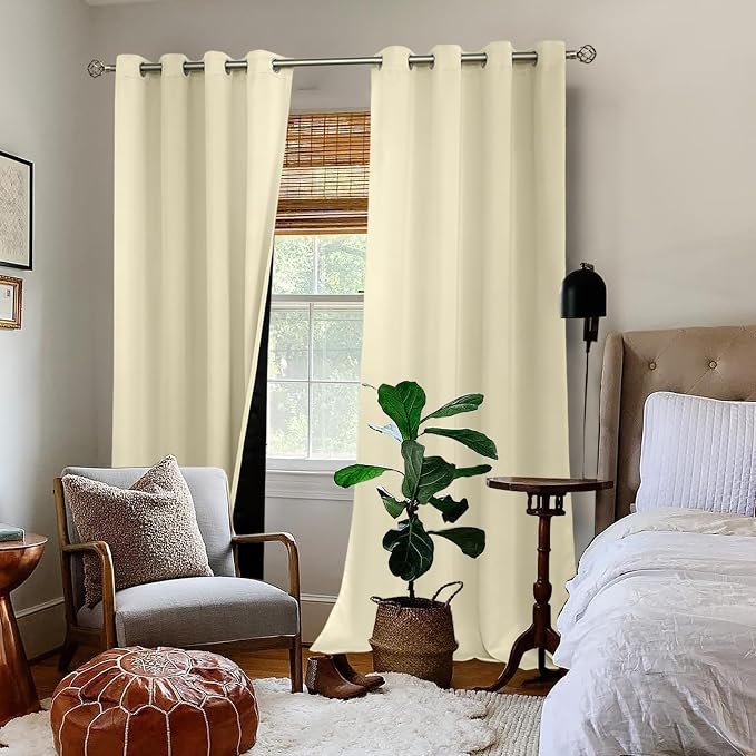 BGment Cream 100% Blackout Curtains - Image 2