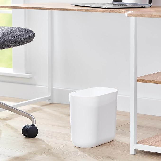 iDesign Small Slim Plastic Bathroom Trash Can - Image 5