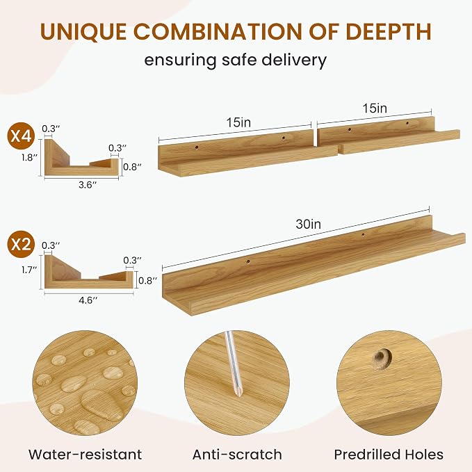Picture Ledge Shelf, Floating Shelves - Image 3