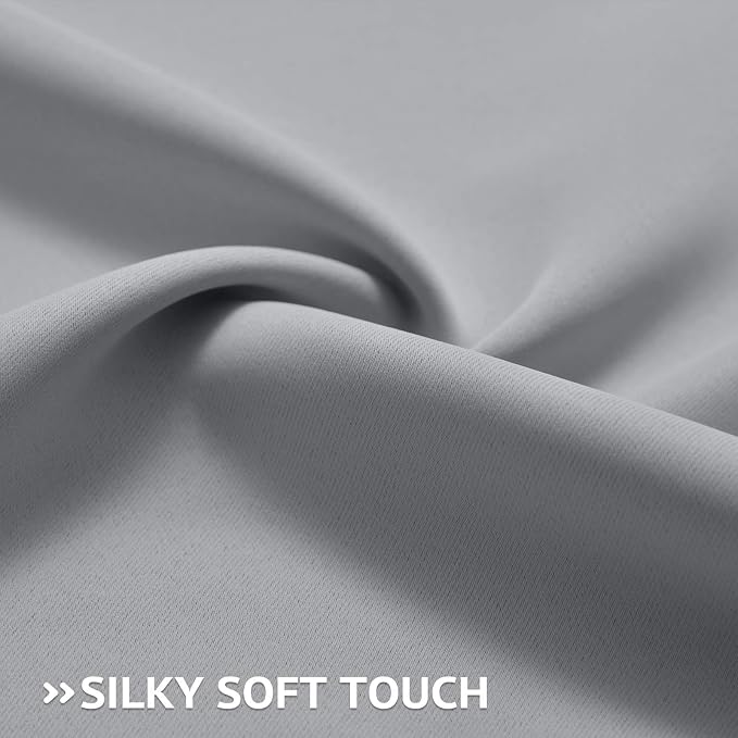 COSVIYA Grommet Room Darkening Light Grey Curtains 84 inch Long - Image 6