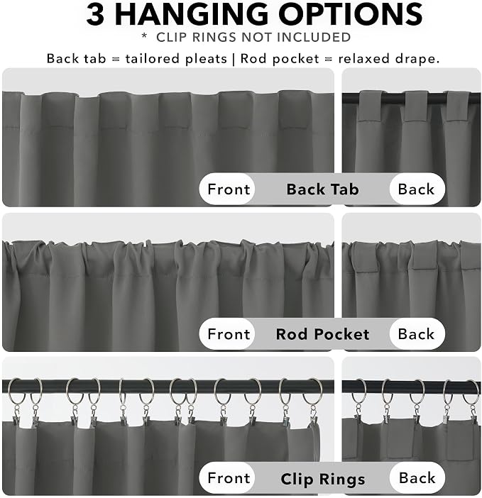 Deconovo Blackout Curtains for Bedroom, Living Room Curtains 95 Inches Long | - Image 2