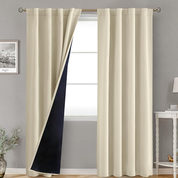 BGment Beige 100% Blackout Curtains by BGment