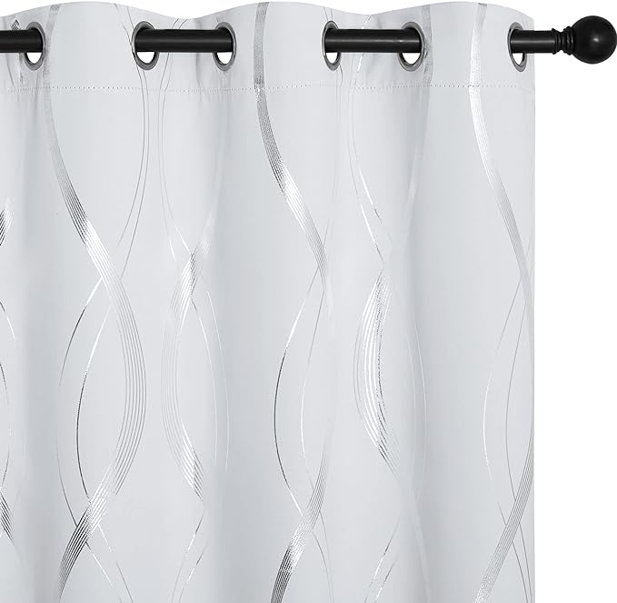 NICETOWN Greyish White Room Darkening Curtain Panels by NICETOWN