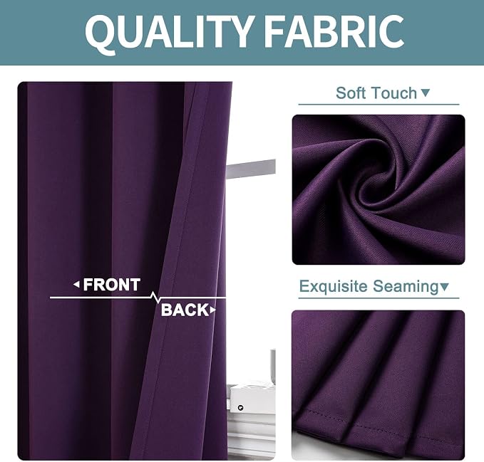 ChrisDowa Blackout Curtains for Bedroom and Living Room 108 Inches Long | 2 - Image 3
