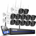 ANNKE Wireless Security Camera System 2TB Hard Drive, 16CH 4K WiFi NVR Kit, 12Pcs 3MP CCTV Home Surveillance Cam for Indoor/Outdoor, 2-Way Audio, Night Vision, Weatherproof IP66, Motion Detection