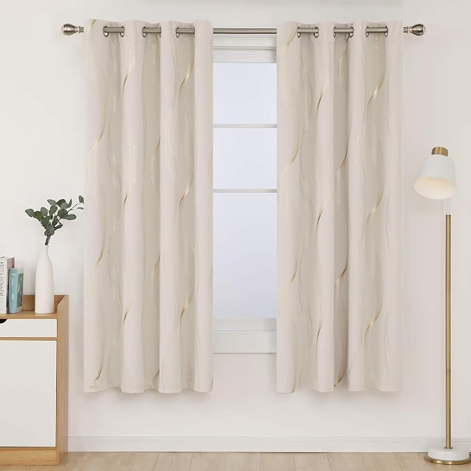 Deconovo Curtains for Living Room, Pattern Blackout Curtains 90 Inches Long | - Image 2