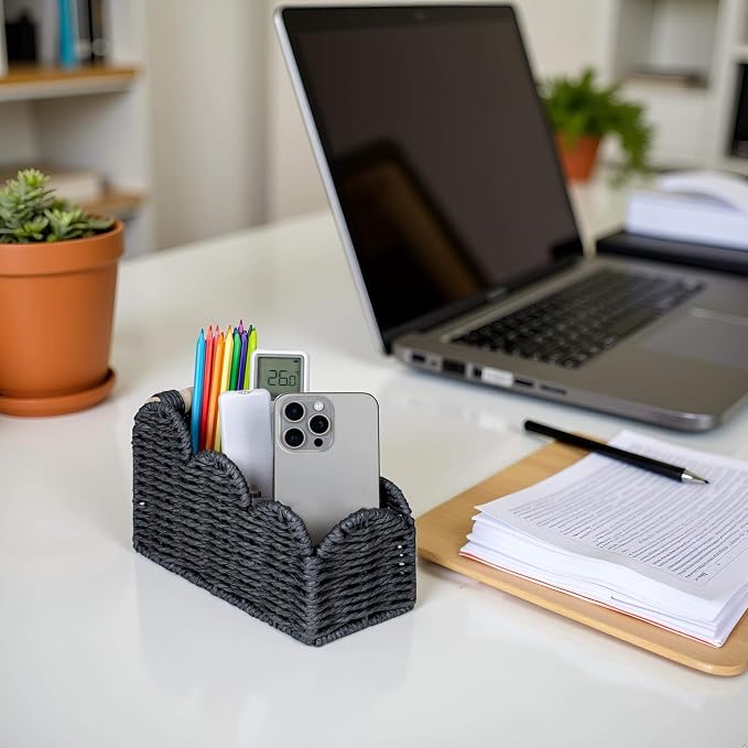 CubesLand Bedside Table Desk Organizer Caddy, Remote Pen&Pencil Holder Cup | - Image 6