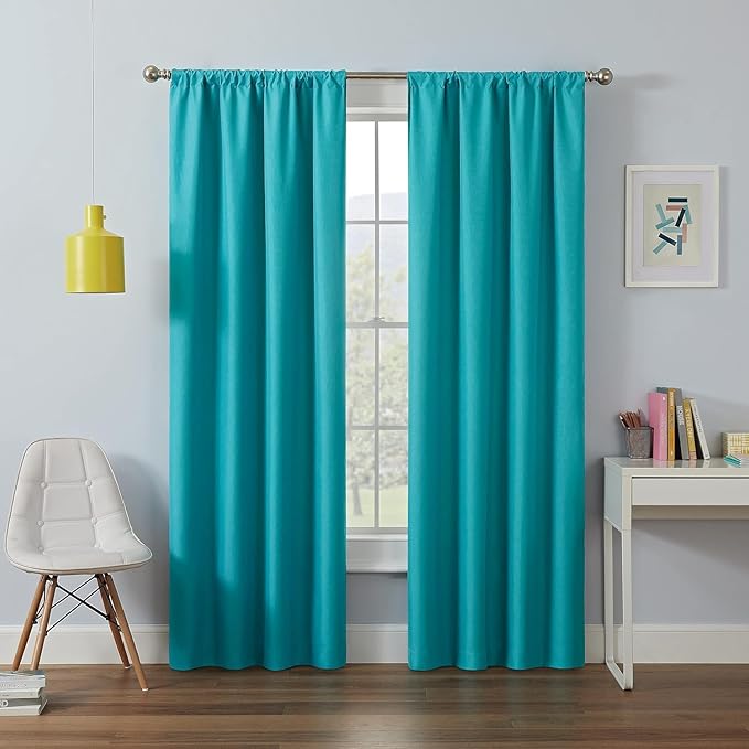 eclipse Kendall Modern Blackout Thermal Rod Pocket Window Curtain by EclipseCurtains