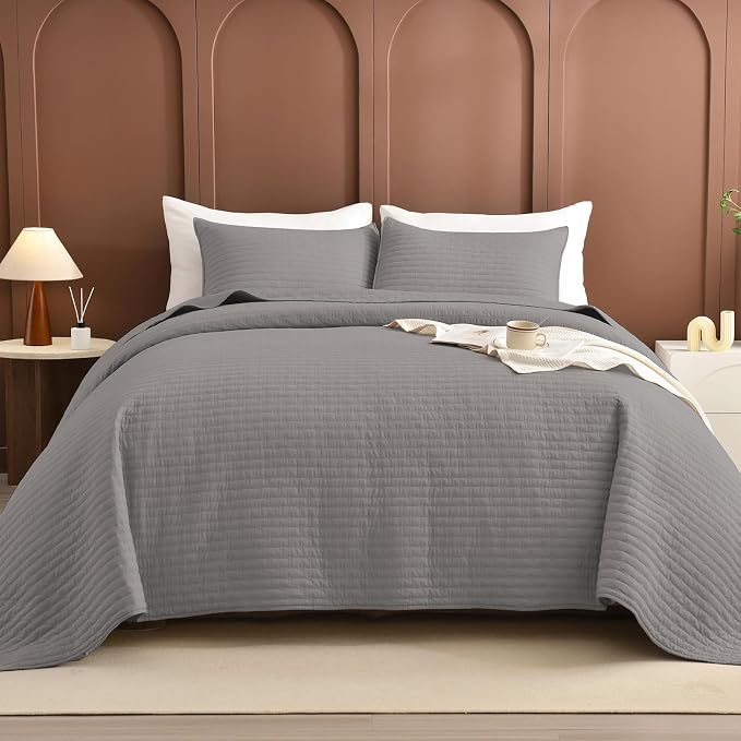 Lady Ann Gray Oversized King Bedspread 128x120 - Image 3