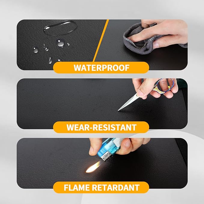 AC 110V Heated Floor Mat for Foot, Carbon Crystal Heating Pad, Electric Heated Foot Warmers for Office, Home (Black)