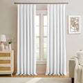 Elegant Pleated Privacy Window Curtain Panels 96 Inches Long, Memory Shape by KEQIAOSUOCAI