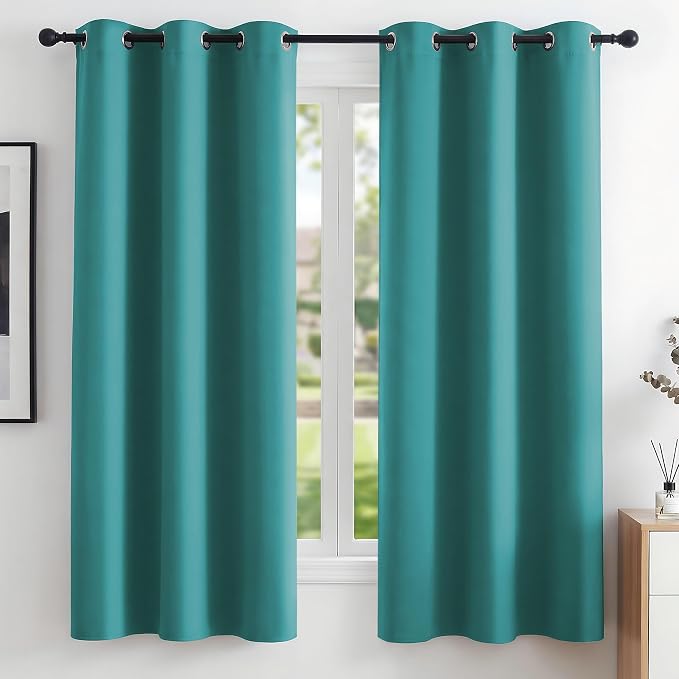 Deconovo Blackout Curtains for Bedroom and Living Room 63 Inches Long | Black by Unknown