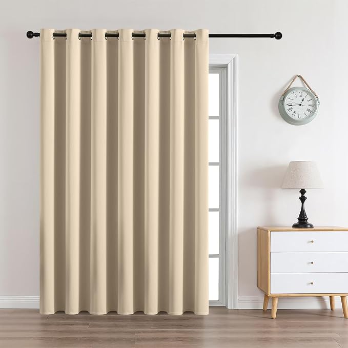 CUCRAF Custom Light Beige Blackout Curtains 1 Panel Set, Thermal Insulated by CUCRAF