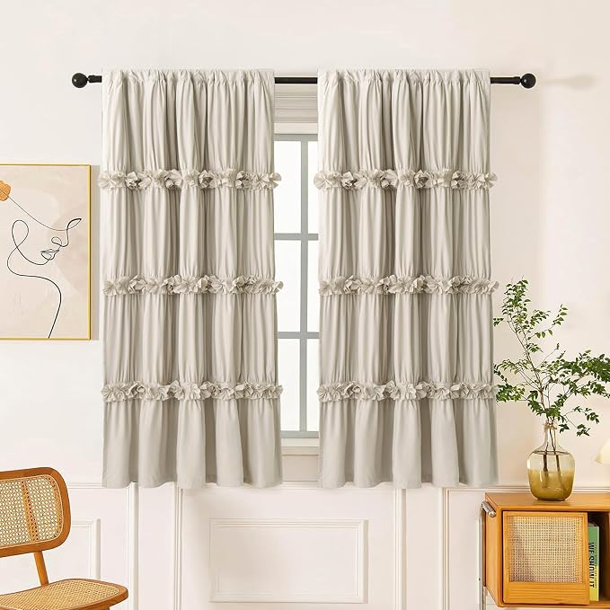 Thermal Insulated Window Curtains, Rustic Rod Pocket Drapes by Homechoice+Decor