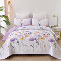 Dinjoy King Size Quilt Set Floral, 3 Pieces Fall Bedspread Bedding Set | Soft by DINJOY