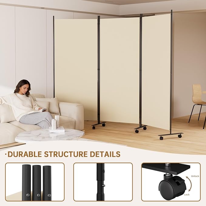 Room Divider 102'' Wide Folding Room Divider Panel - Image 6