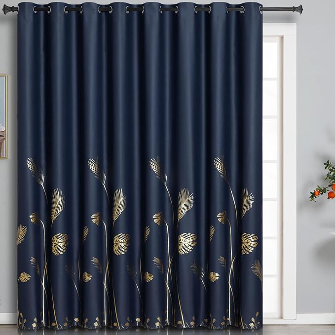 Navy Blue Blackout Curtain Extra Wide by ESTELARTEXTILER