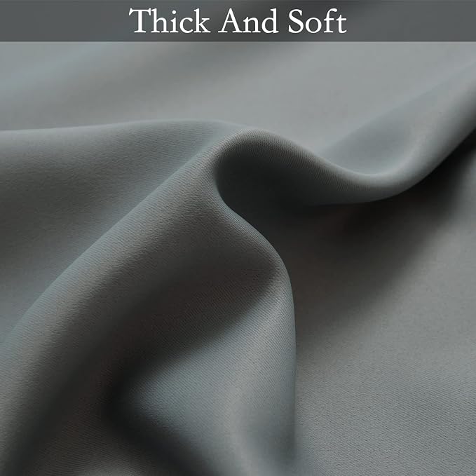 SimpleHome Ombre Gradient Grey White to Gray Curtains - Image 7