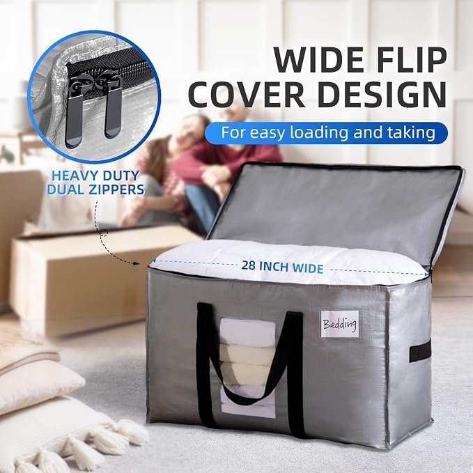 TAILI 6 Pack Silver Extra Large Moving Bags, Storage Bag - Image 4