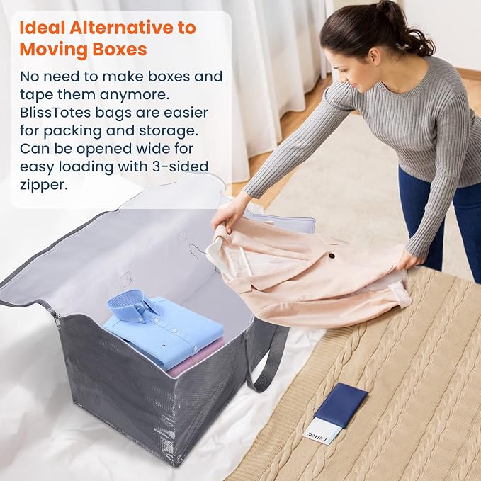 BlissTotes Large Moving Bags, Storage Bags, 93L-4 Pack | Moving Bags - Image 4