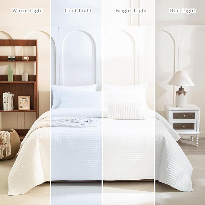 CozyTide Queen Size Quilt, Stone-Washed Cotton Lightweight Quilt Bedding Set - Image 6