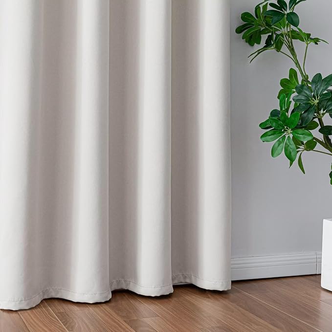 IGEMAEVE Blackout Curtains for Bedroom Grommets Greyish White 52" W x 96" L | - Image 5