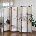 6 Panel Room Divider, 5.6 ft Tall Blackout Folding Privacy Screen by PawlaBay