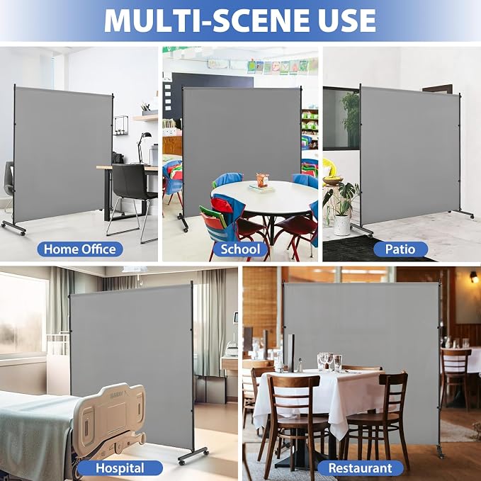 Large Single Panel Room Divider, Thickened Fabric Partition Wall - Image 6