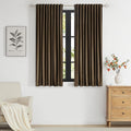 PRIMROSE Brown Velvet Curtains 63 inch Long by PRIMROSE