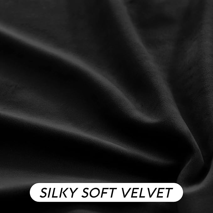 RYB HOME Black Velvet Blackout Curtains 84 inches - Image 5