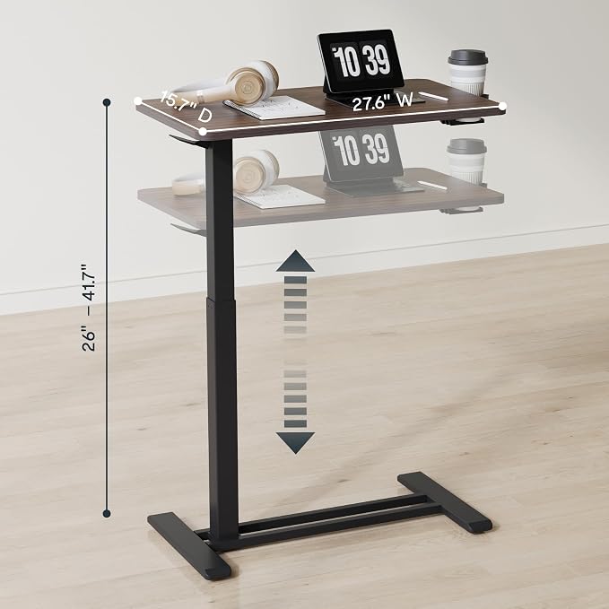 FLEXISPOT H7 28" Pneumatic Height-Adjustable Overbed Table - Image 2