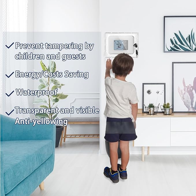 Young Dance Extra Large Thermostat Lock Box, Smart Touch Wall Switch Panel Lock With Lock Fits Smart Home Control (3-Switch Panel), 6.7" H X 5.12" W X 1.77" D or Smaller (1 Pack)