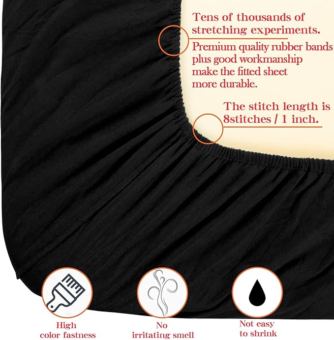 NTBAY Toddler Bedding Set - 4 Piece Soft and Breathable Crib Bedding Set for Boys and Girls, Includes Quilted Comforter, Fitted Sheet, Flat Top Sheet and Envelope Pillowcase, Black