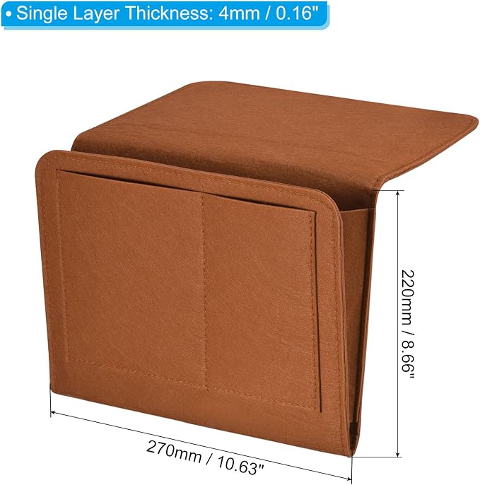 PATIKIL 11in Bedside Caddy, Bed Caddy Bedside Organizer Hanging 5 Pocket Soft - Image 2