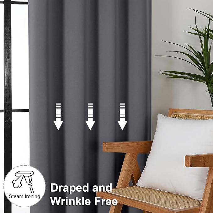 Simplebrand Grey Blackout Curtains - Image 7