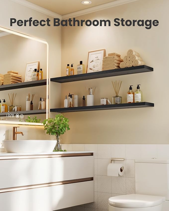 Amada 35.4" Floating Shelves for Wall Decor & Storage, Living Room, 22 lbs - Image 8