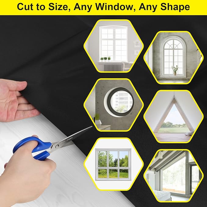 FADOTY 100% Blackout Curtains, No Drill, Sun Heat Light Blocker - Image 5