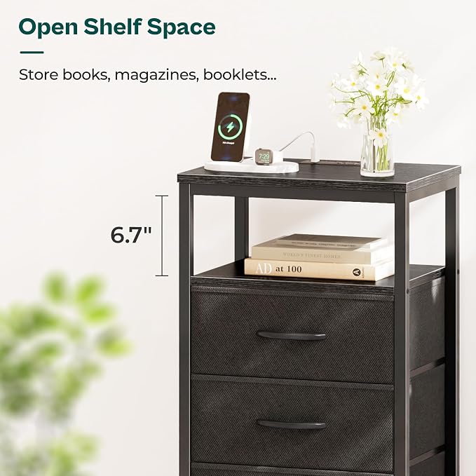 Huuger 5 Drawers Dresser with Charging Station, Dresser - Image 9