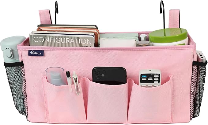 Surblue Bedside Organizer with Hook & Caddy Hanging Storage Bag with Adjustable by SURBLUE