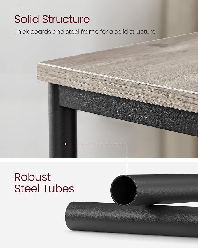 VASAGLE Side Table, Small End Table, Tall Nightstand, Steel Frame | - Image 7